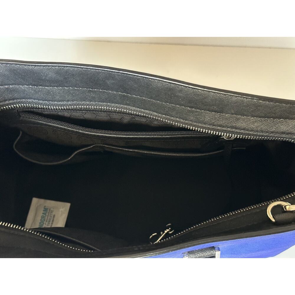 Michael Kors Selma Sapphire/Black LG Leather Satchel Handbag - Picture 9 of 13